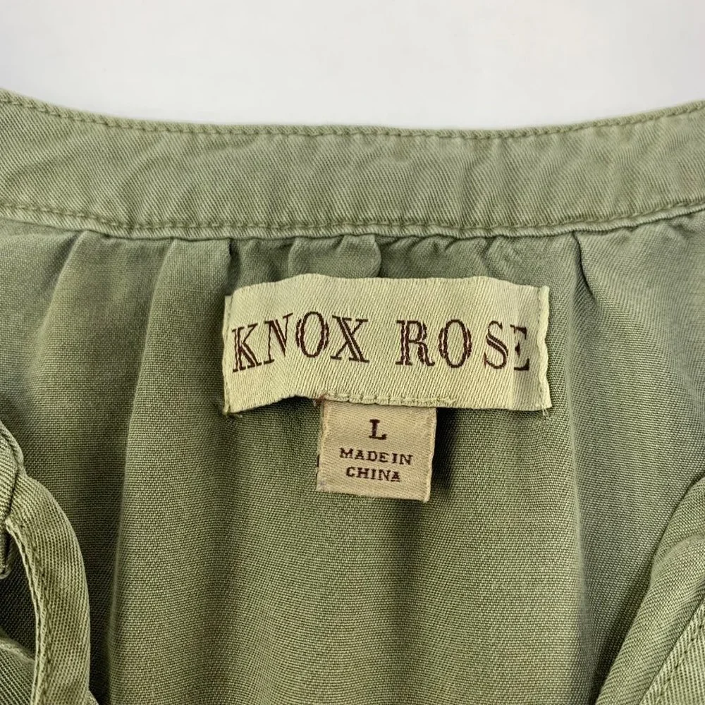 Knox Rose Olive Tencel Ruffle Sleeve Mini Dress L_3